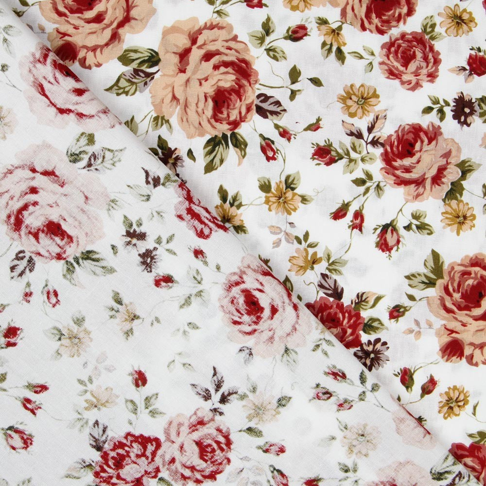 Popelín Vintage Floral Fucsia - Ribes y Casals