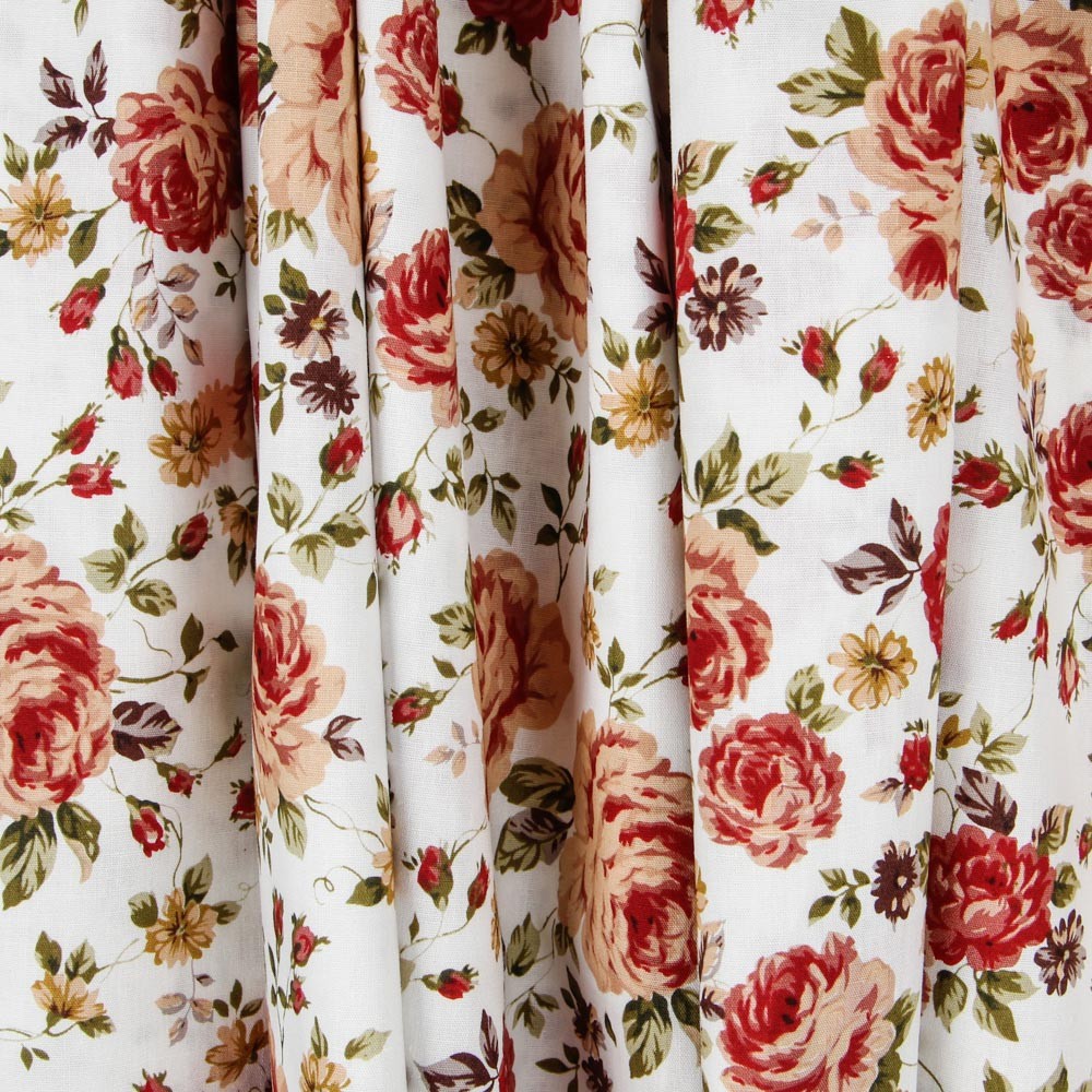 Popelín Vintage Floral Fucsia - Ribes y Casals