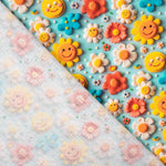 Popelín Algodón Acid Flor Azul - Ribes y Casals