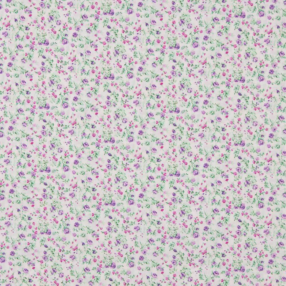 Popelín Algodón Florecitas Lila-Crudo - Ribes y Casals