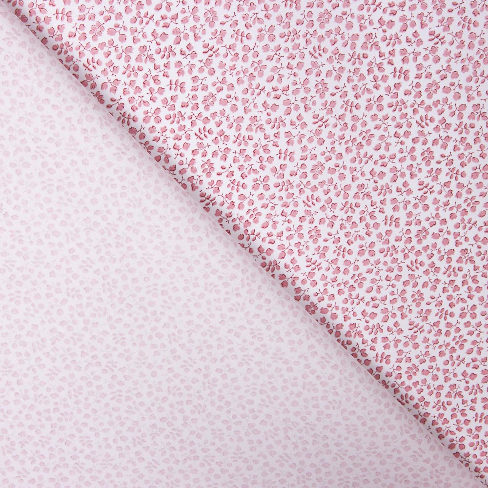 Popelín Algodón Orgánico Flor Mini Rosa - Ribes y Casals