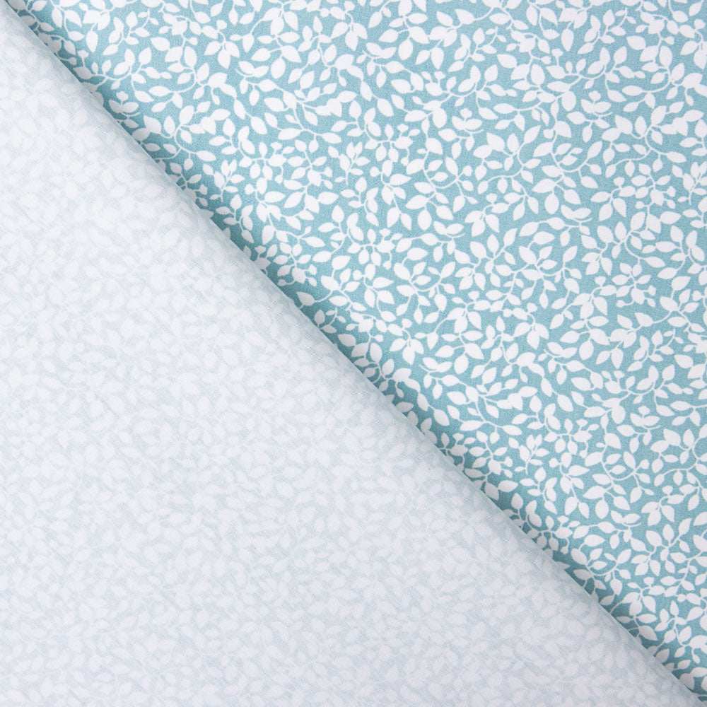 Popelín Algodón Orgánico Ramas Turquesa - Ribes y Casals