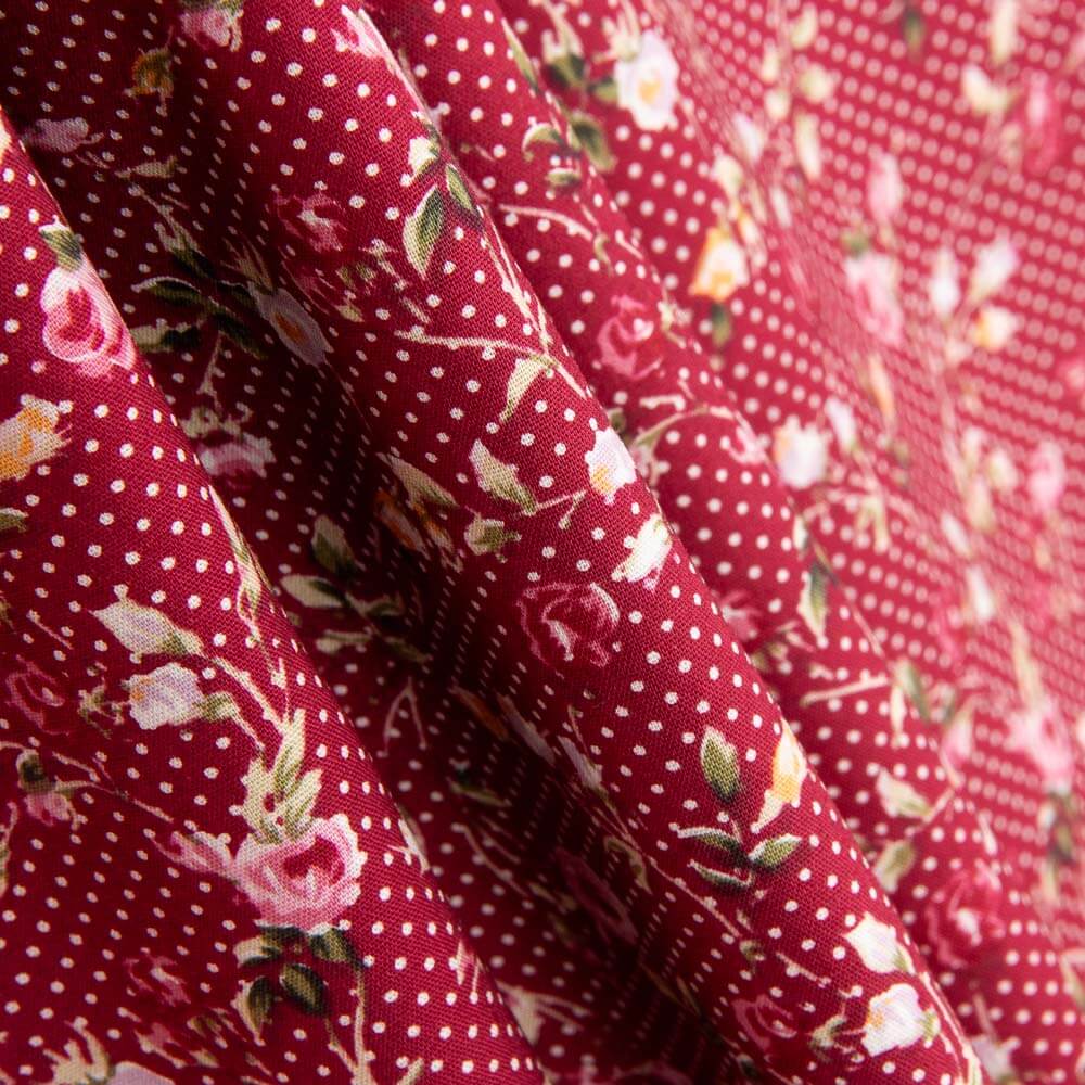 Popelín Algodón Roxana Granate - Ribes y Casals