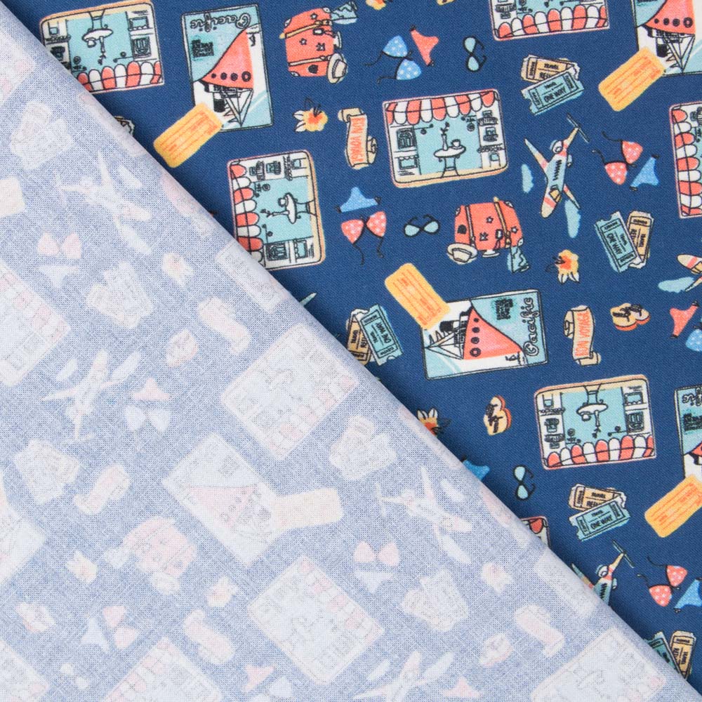 Popelín Algodón Toys Azul - Ribes y Casals