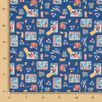 Popelín Algodón Toys Azul - Ribes y Casals