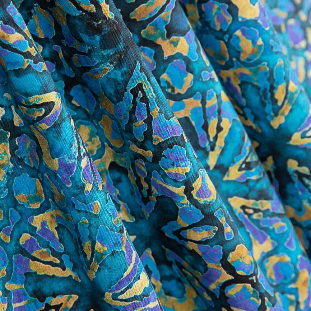 Patchwork Americano Batik Flor Turquesa - Ribes y Casals