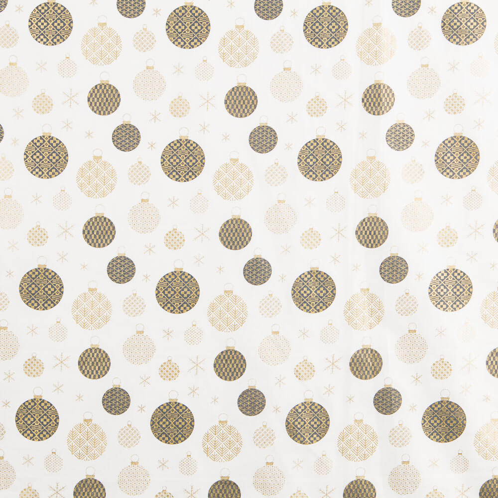 Popelín Bolas Navidad Gris - Ribes y Casals