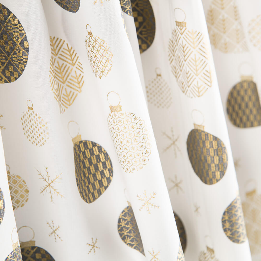 Popelín Bolas Navidad Gris - Ribes y Casals