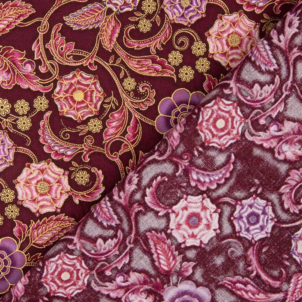 Patchwork Americano Flores Grana - Ribes y Casals