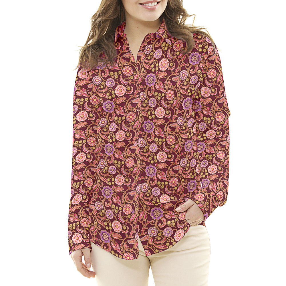 Patchwork Americano Flores Grana - Ribes y Casals