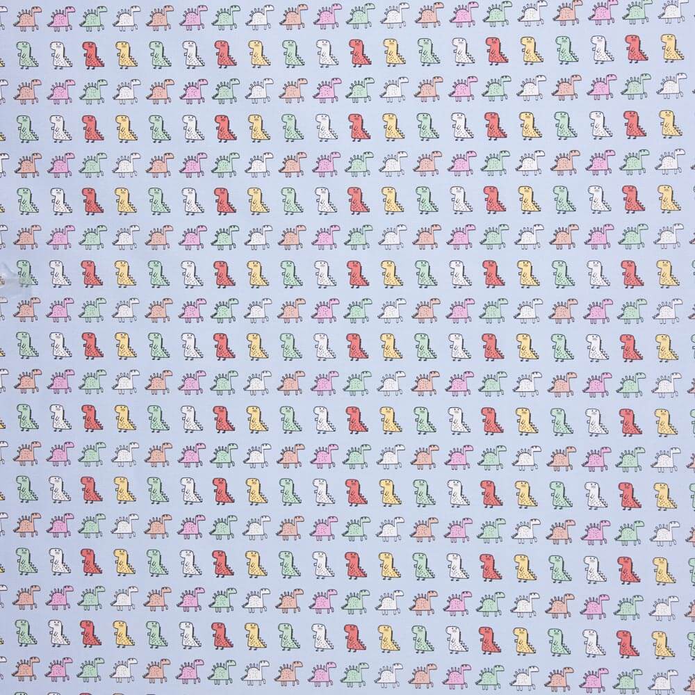 Popelín Algodón Dinos Azul Cielo - Ribes y Casals