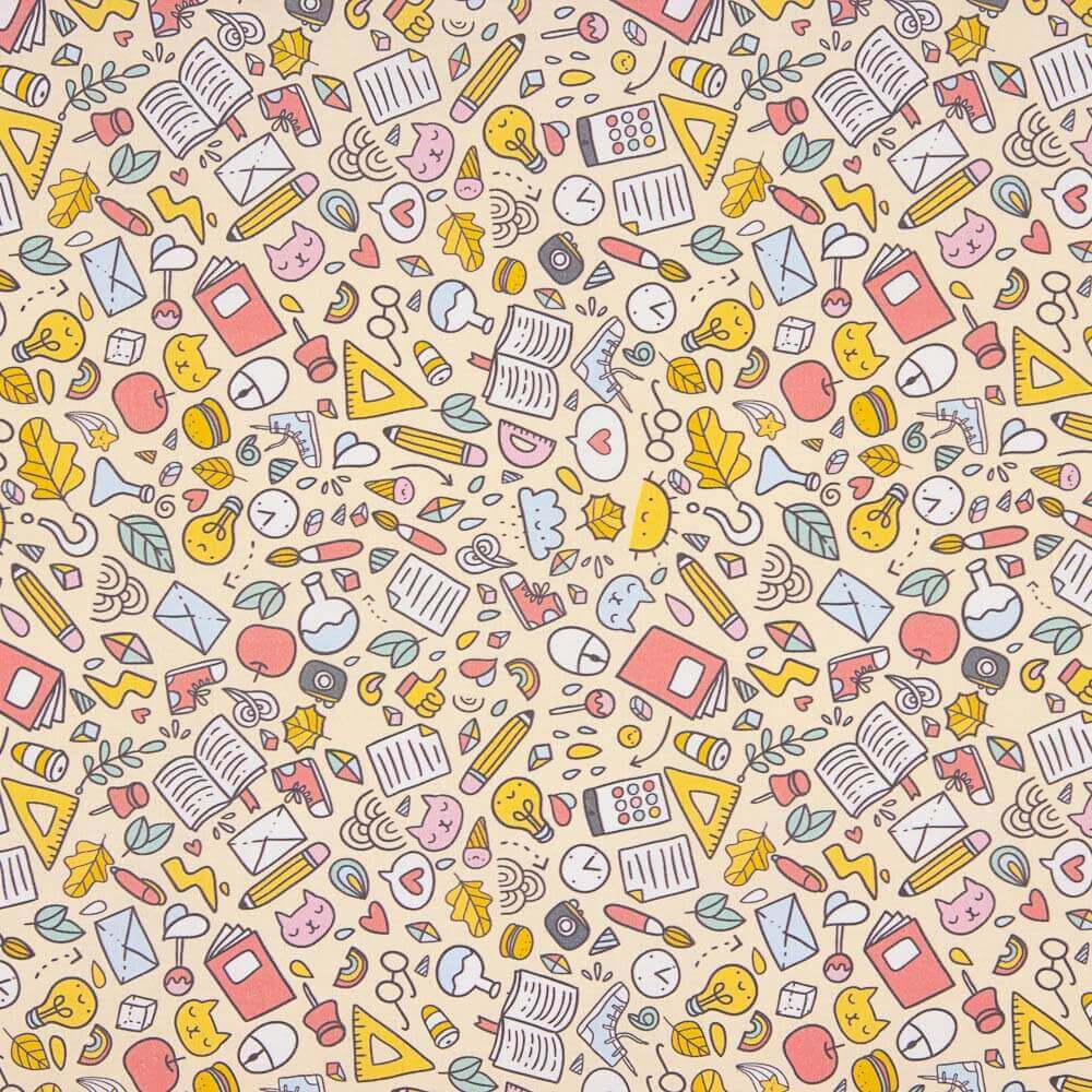 Popelín Algodón Escuela Amarillo Pálido - Ribes y Casals