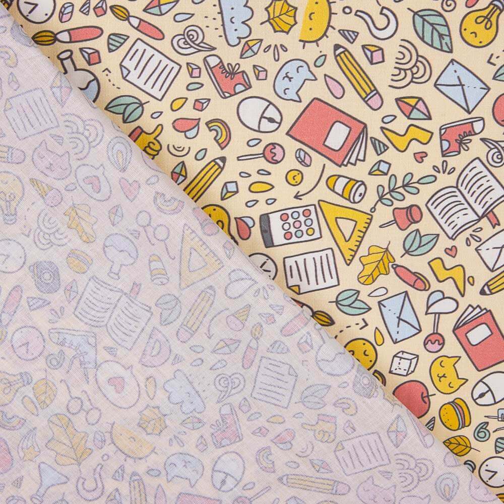 Popelín Algodón Escuela Amarillo Pálido - Ribes y Casals