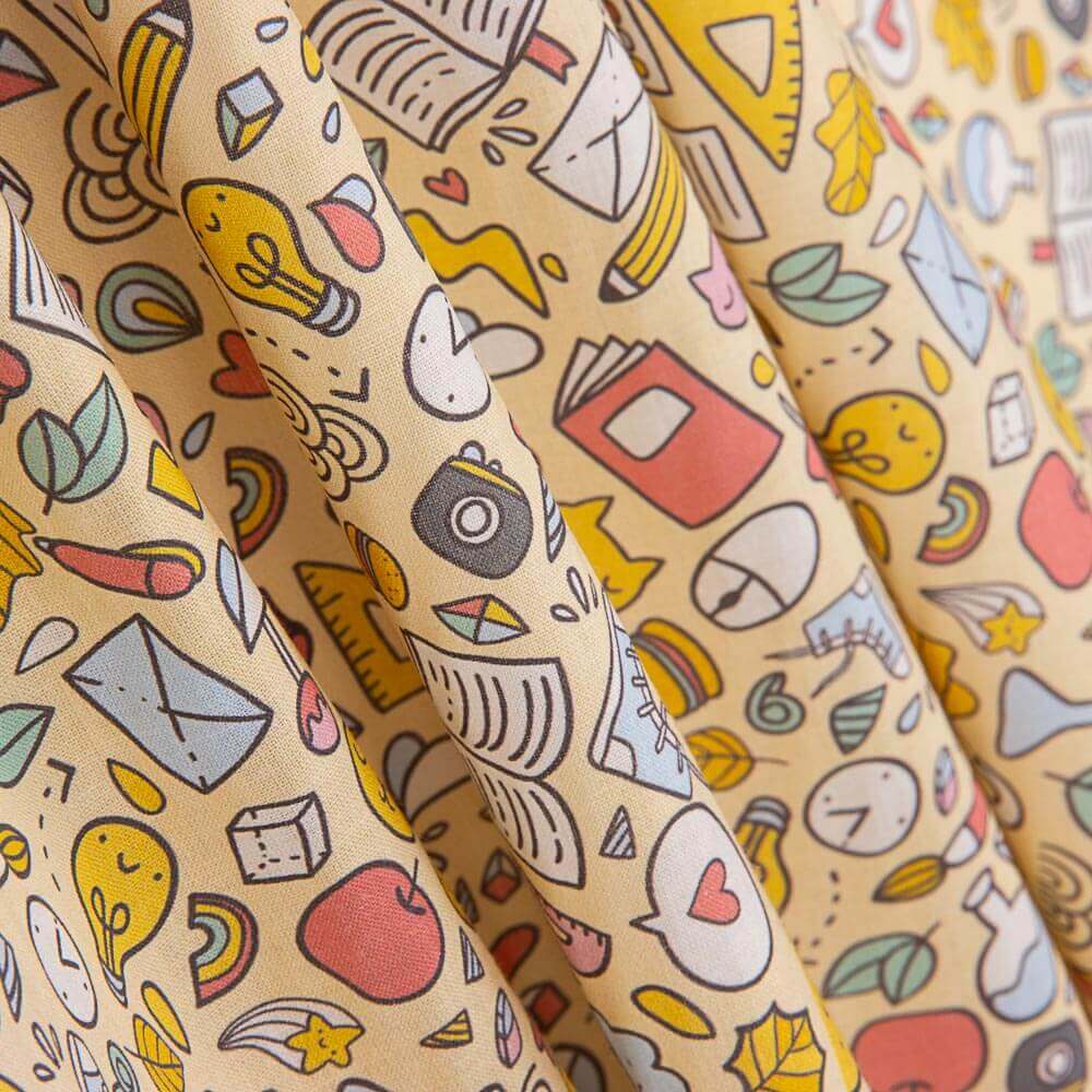 Popelín Algodón Escuela Amarillo Pálido - Ribes y Casals