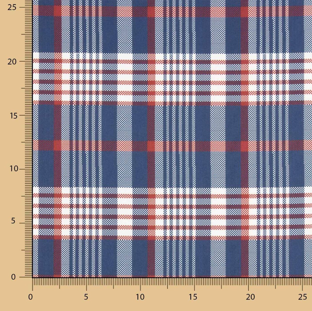 Popelín Estampado Cuadros Azules - Ribes y Casals