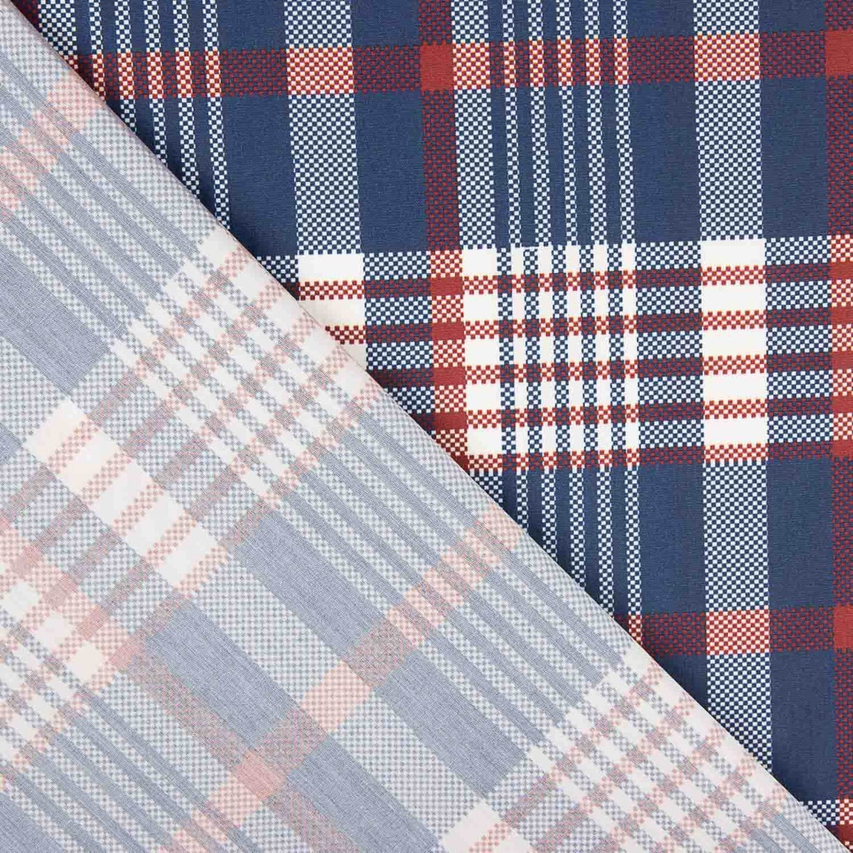 Popelín Estampado Cuadros Azules - Ribes y Casals