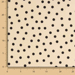 Popelín Spandex Lunares Negro 7mm Beige - Ribes y Casals