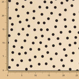 Popelín Spandex Lunares Negro 7mm Beige - Ribes y Casals