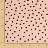 Popelín Spandex Lunares Negro 7mm Rosa - Ribes y Casals