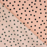 Popelín Spandex Lunares Negro 7mm Rosa - Ribes y Casals