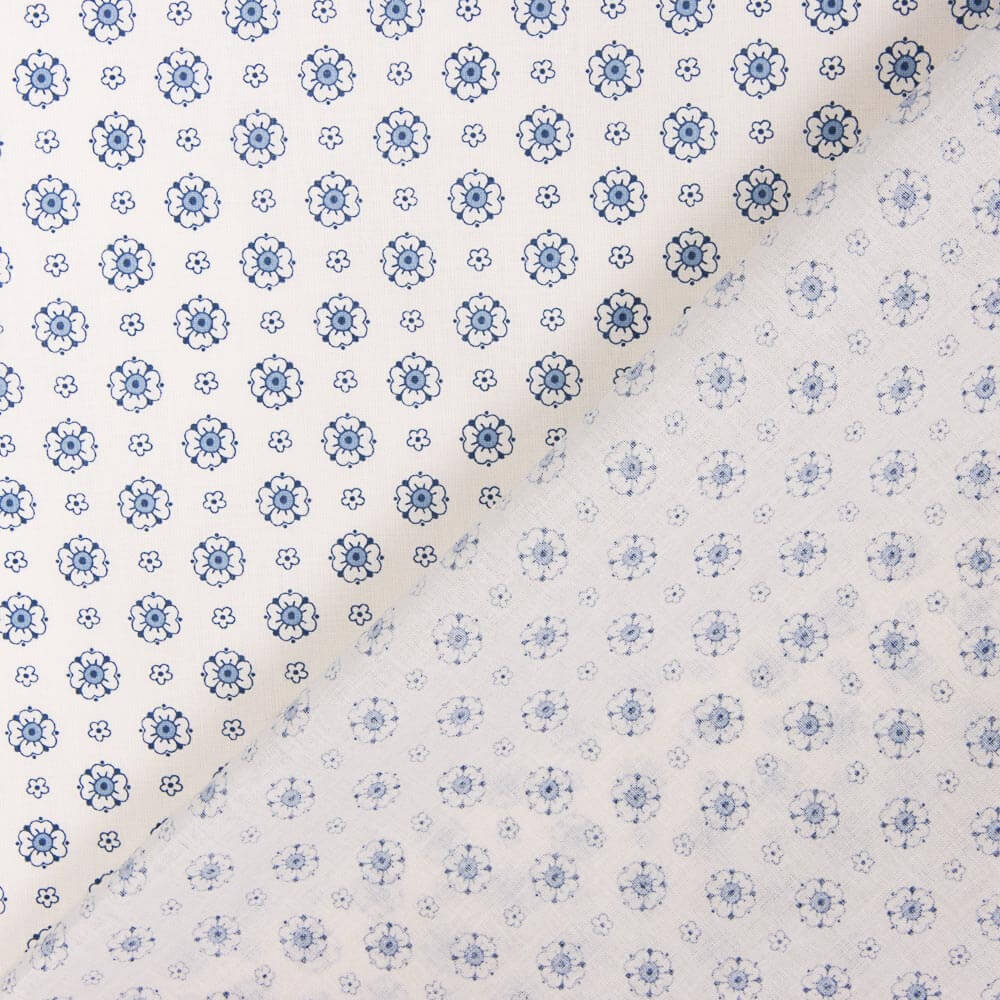 Popelín Flor Candy Azul - Ribes y Casals