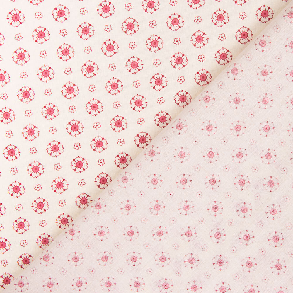 Popelín Flor Candy Rojo - Ribes y Casals