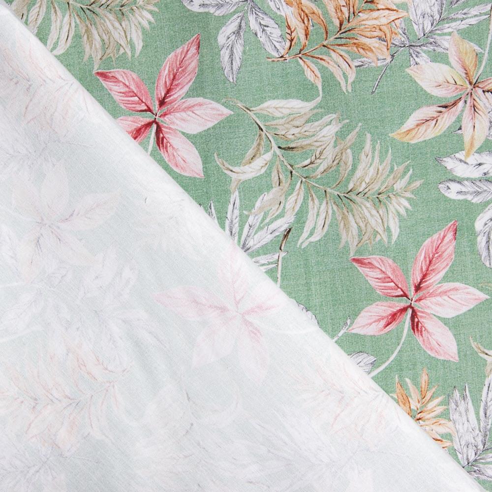 Popelín Algodón Tropical Verde Menta - Ribes y Casals