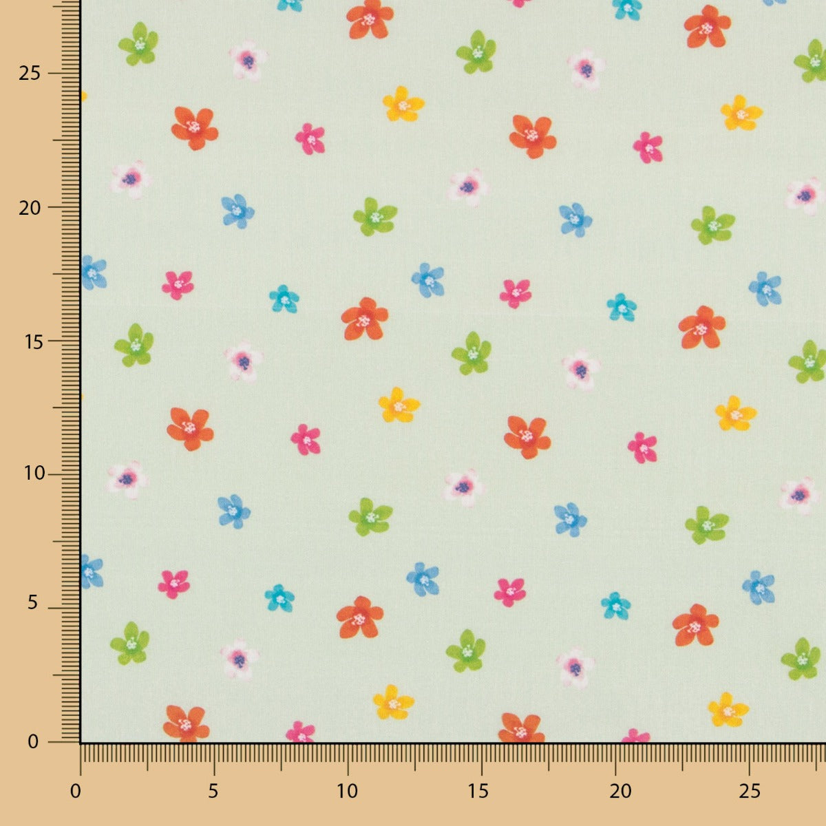 Algodón Popelín Florecitas Verde Claro - Ribes y Casals