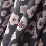 Algodón Popelín Flores Gris Marengo - Ribes y Casals