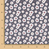 Algodón Popelín Flores Gris Marengo - Ribes y Casals