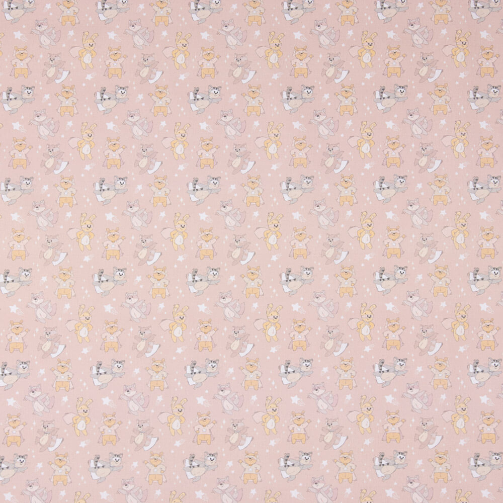 Popelín Algodón Gato Capa Rosa - Ribes y Casals