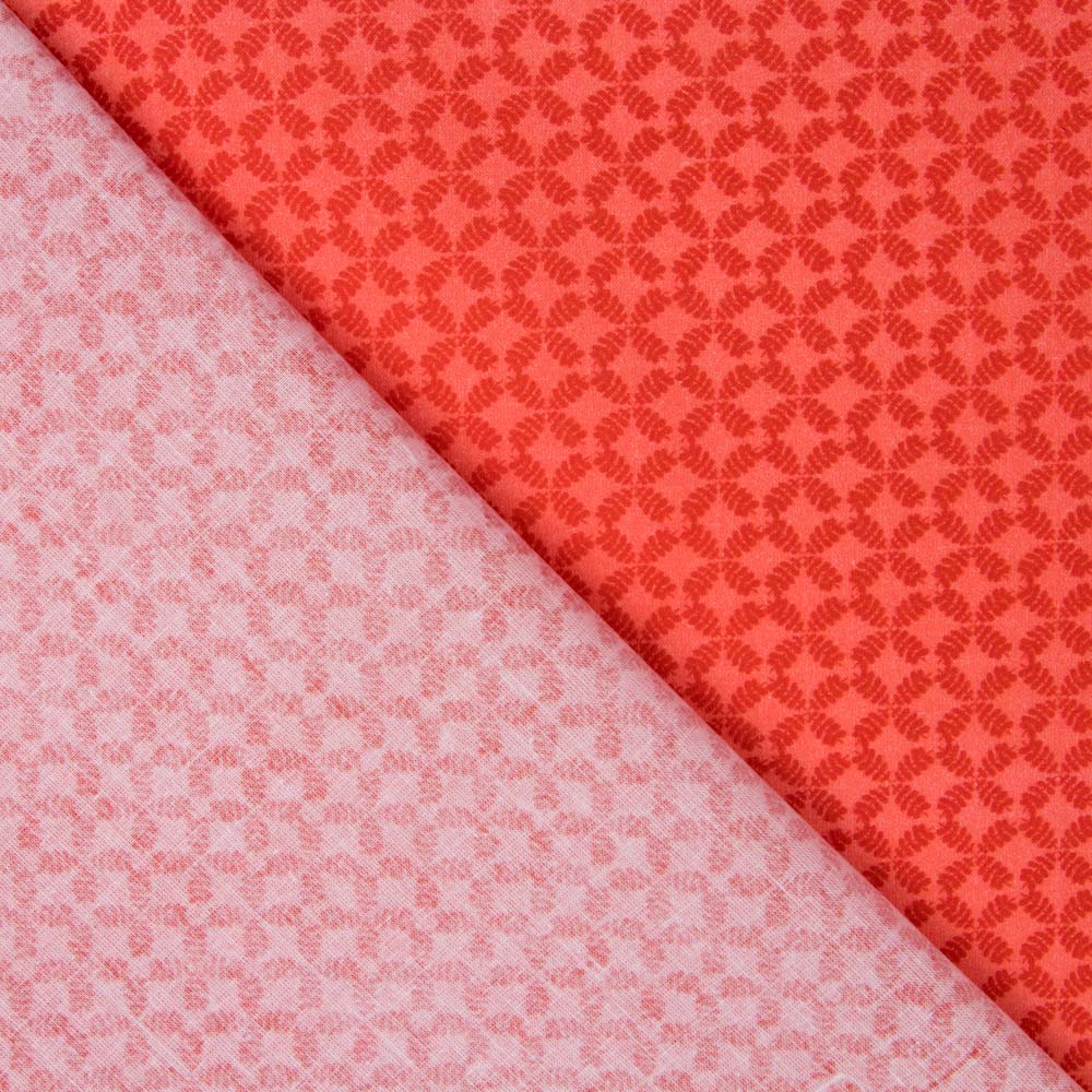 Algodón Popelín Geométrico Naranja - Ribes y Casals