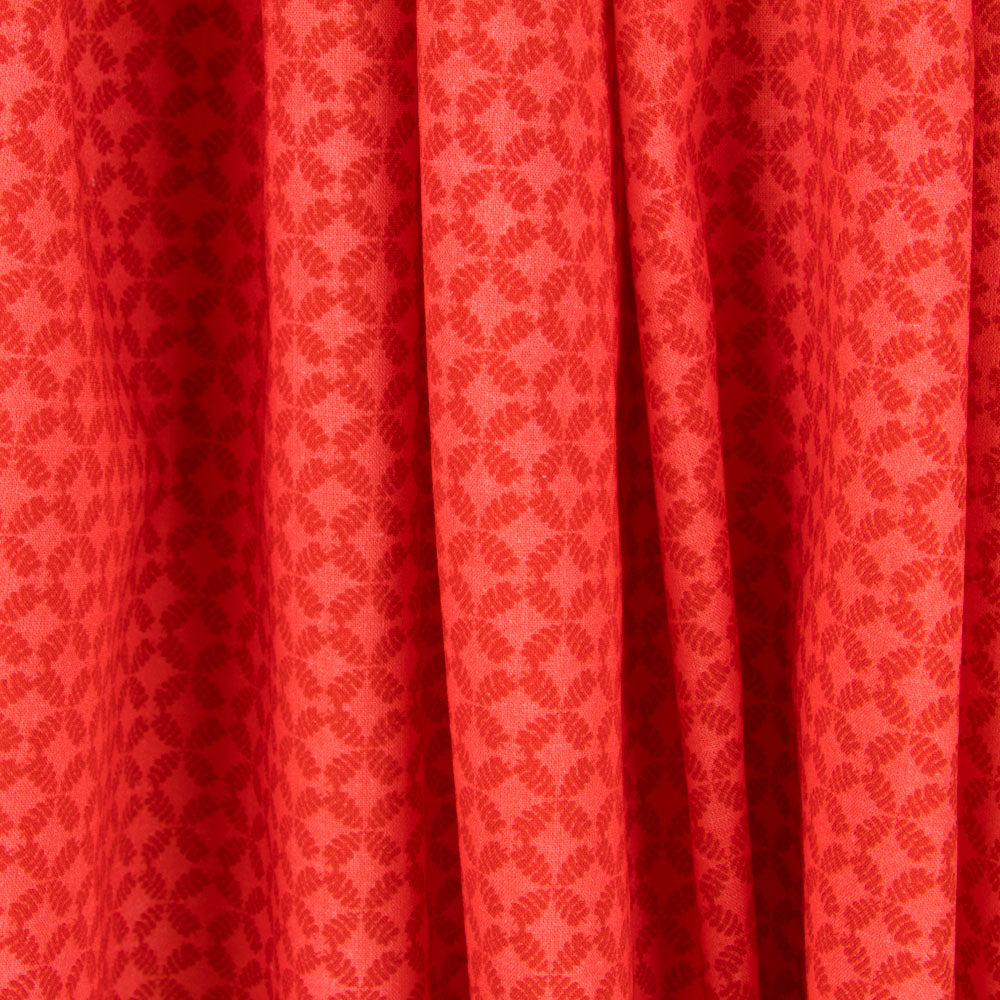 Algodón Popelín Geométrico Naranja - Ribes y Casals