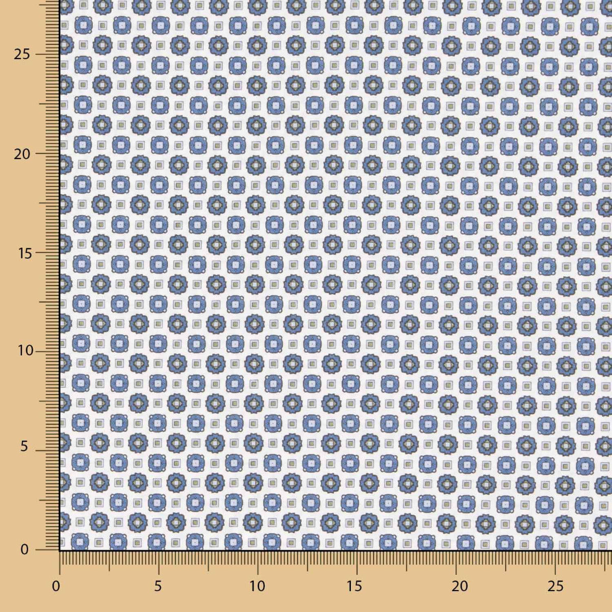 Popelín Flor Kubo Azul - Ribes y Casals