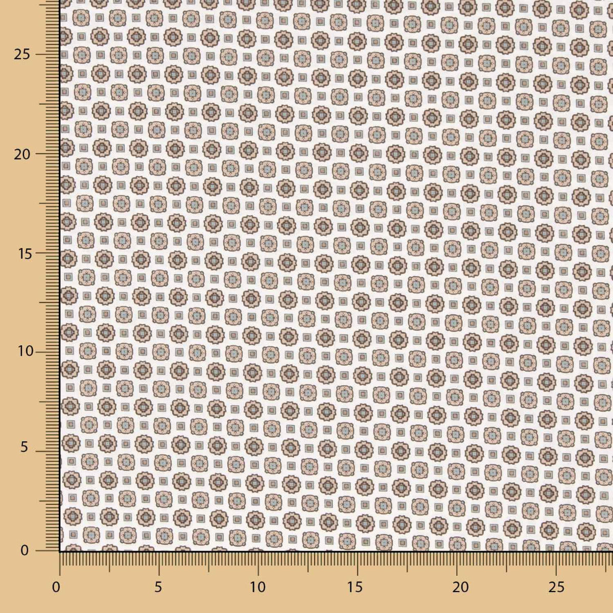 Popelín Flor Kubo Beige - Ribes y Casals