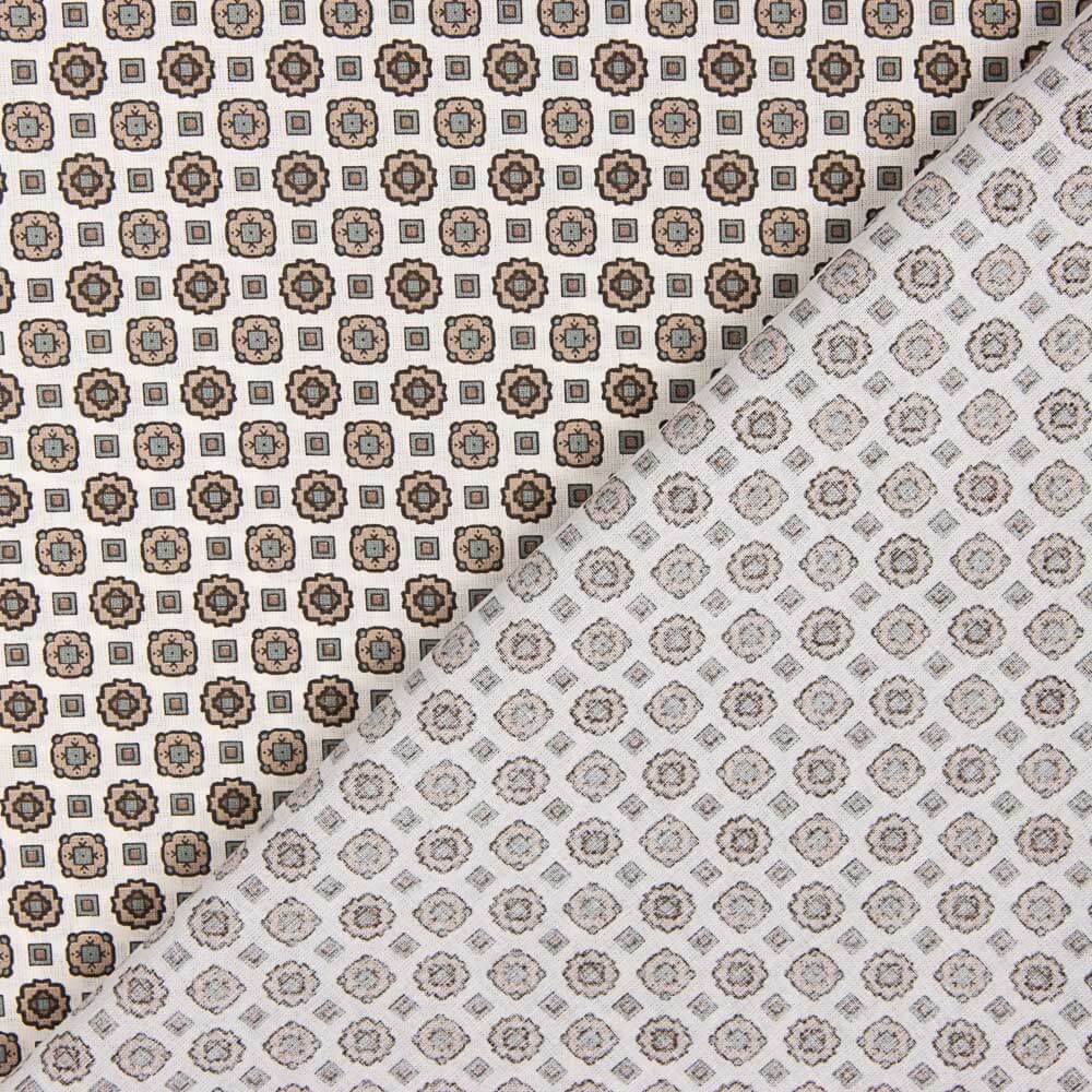 Popelín Flor Kubo Beige - Ribes y Casals