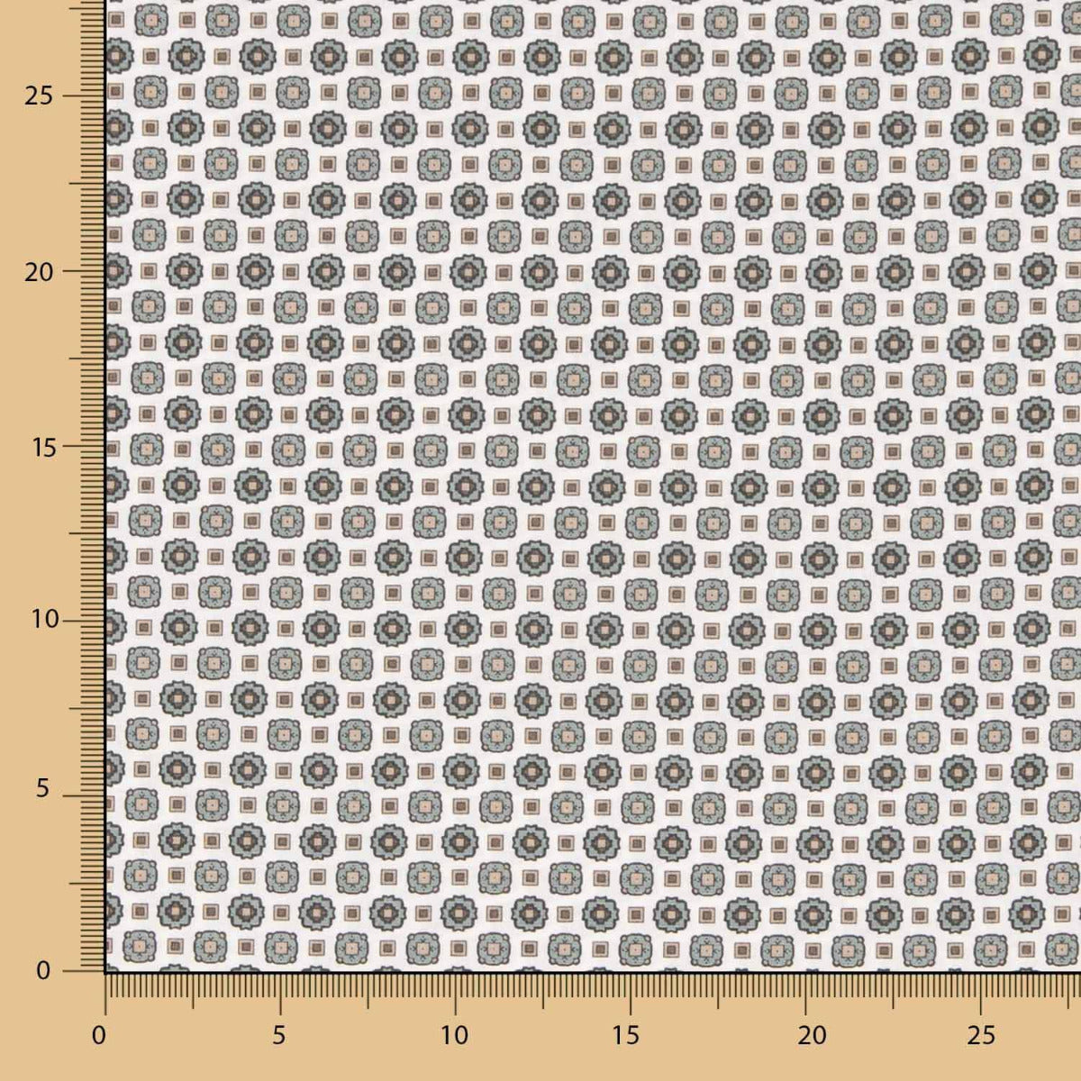 Popelín Flor Kubo Verdoso - Ribes y Casals