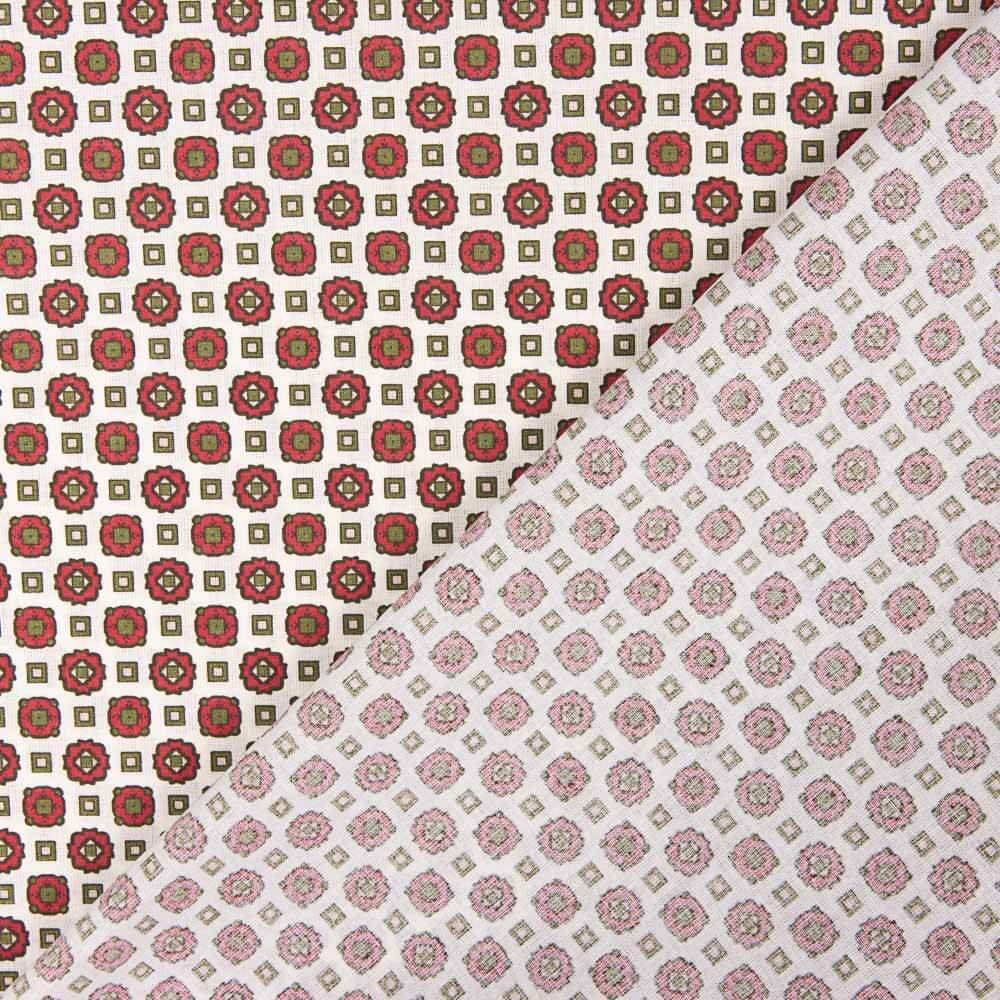 Popelín Flor Kubo Rojo - Ribes y Casals