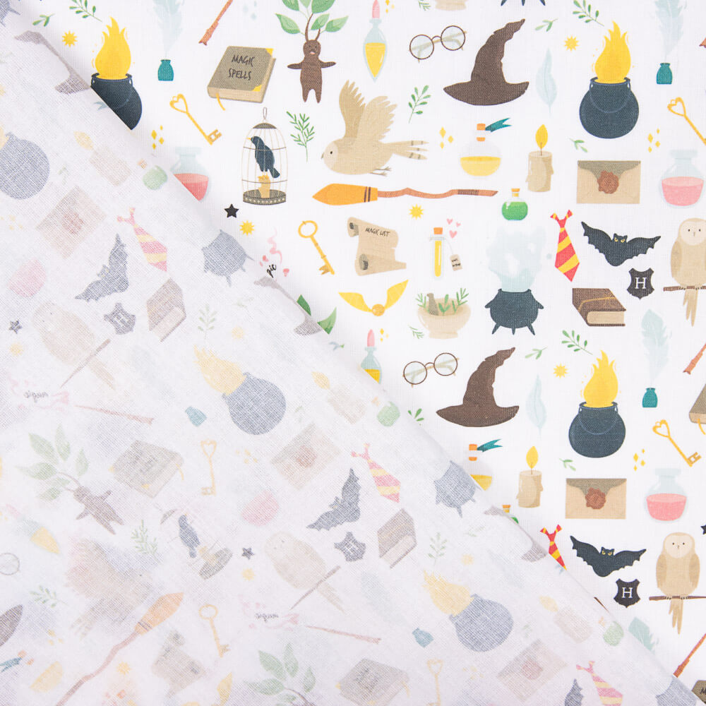 Popelín Algodón Magia Potter Blanco - Ribes y Casals