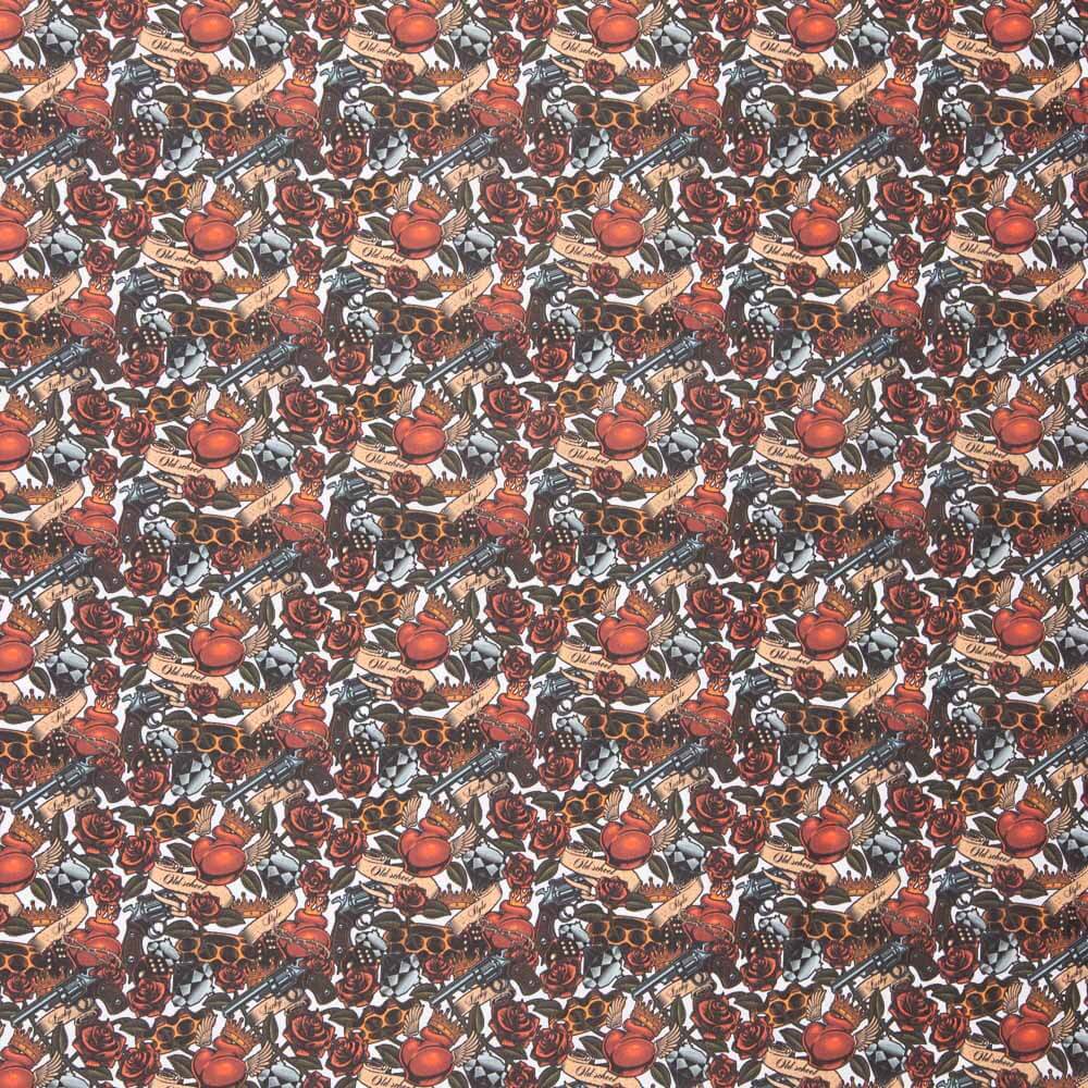 Popelín Algodón Old School Guns - Ribes y Casals