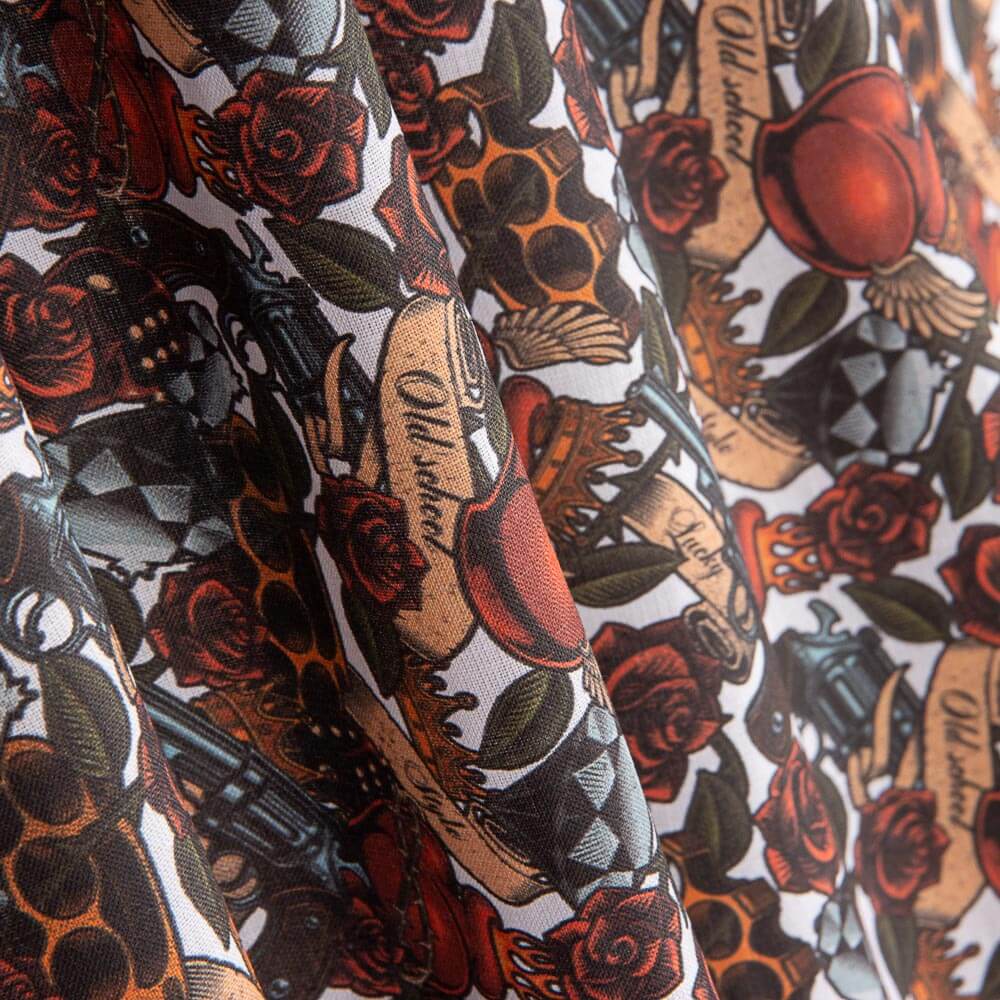 Popelín Algodón Old School Guns - Ribes y Casals