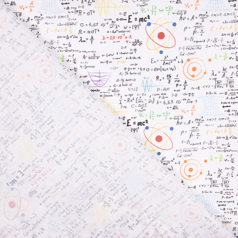 Retal Popelín Algodón Pizarra Matemáticas 130x140 cm - Ribes y Casals