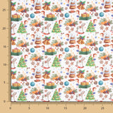 Popelín Navidad Dibujos Blanco - Ribes y Casals