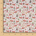 Popelín Navidad Dibujos Gris - Ribes y Casals