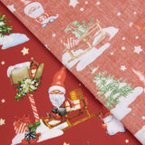 Popelín Navidad Gnomos Rojo - Ribes y Casals
