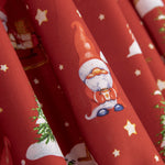 Popelín Navidad Gnomos Rojo - Ribes y Casals