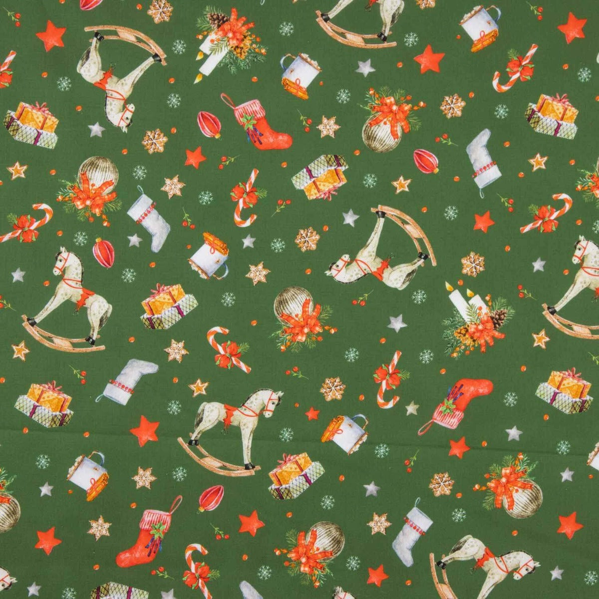 Popelín Navidad Caballito Verde - Ribes y Casals