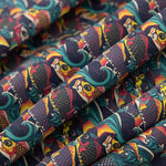 Popelín Algodón Pez Koi Verde - Ribes y Casals