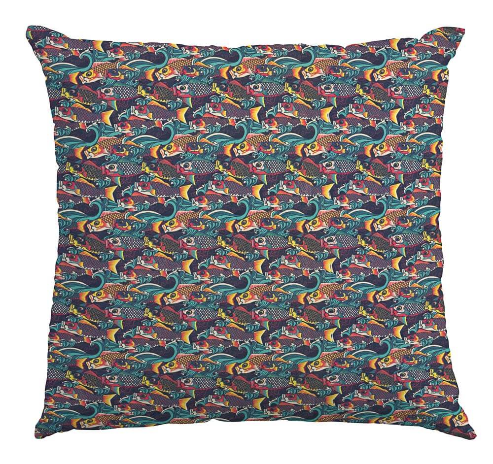 Popelín Algodón Pez Koi Verde - Ribes y Casals