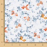 Popelín Algodón Pez Koi Blanco - Ribes y Casals